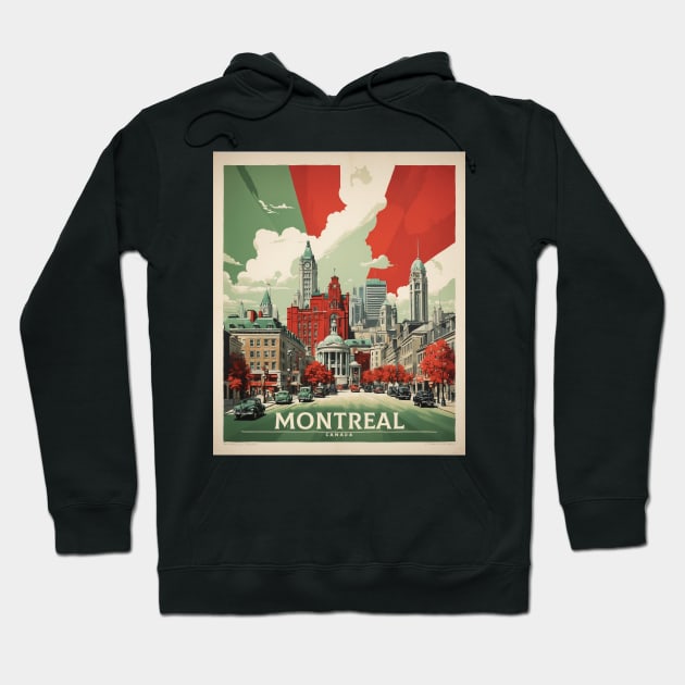 Montreal Canada Vintage Poster Tourism Hoodie by TravelersGems